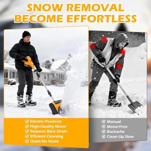 ALSO GO 21V Electric Cordless Snow Shovel, 11-Inch with 2 x 4.0Ah Batteries