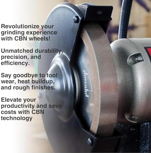 CBN Grinding Wheel for Sharpening, 10 Inches Diameter, 12mm Arbor Fitment, Tormek Compatible (200 Grit)