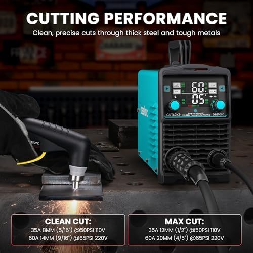 Bestarc Plasma Cutter, [Blow Back Pilot Arc][Large LED][Air Sensor] 60A