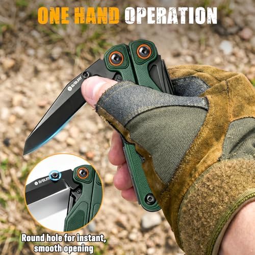 BIBURY Lightweight Multitool with G10 Handle, One-Hand Opening Pocket Knife