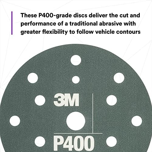 3M Hookit Flexible Abrasive Disc 34403, 6 in, 400+ Grade, 25 Pack