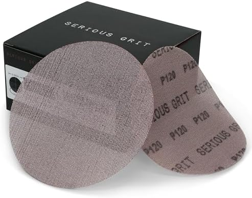 Serious Grit - 6-Inch P120 Grit Ceramic Mesh Sanding Discs - 50 Pack