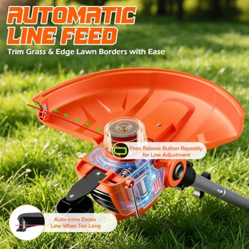 Weed Wacker Eater Electric String Trimmer Battery Powered Lawn Trimmer