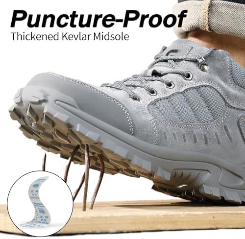 GUSAYEX Steel Toe Boots for Men Puncture Resistant Work Boots