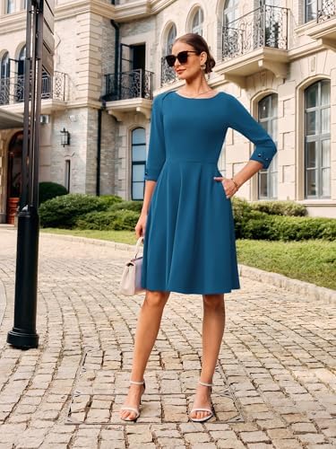 GRACE KARIN Work Dresses for Women Fit and Flare Midi Dress