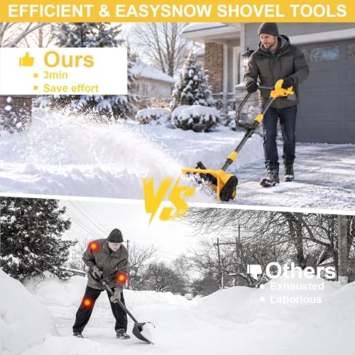 Cordless Snow Shovel, 13" Electric Snow Shovel with 2×3.0Ah Batteries