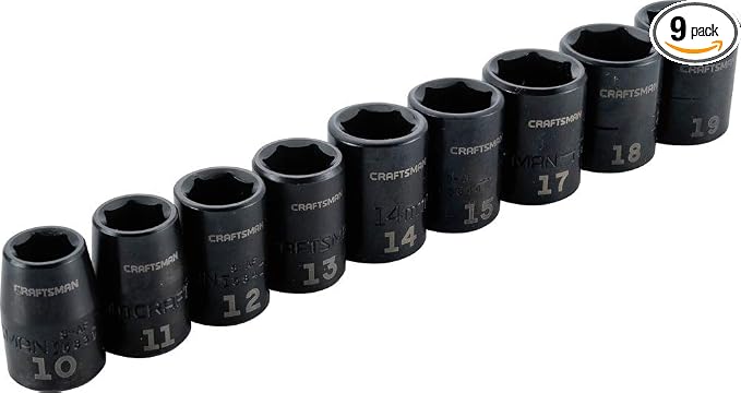 CRAFTSMAN Impact Socket Set, Metric, 3/8", 9Piece (CMMT15881)