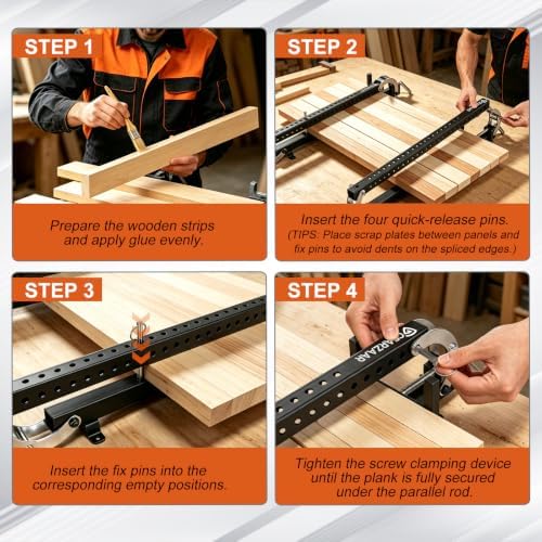 24 Inch Panel Clamps woodworking for Cutting Boards, Cabinets, 2 Pack