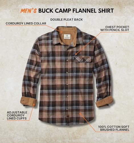 Legendary Whitetails Mens Flannel Long Sleeve Button Down 100% Cotton Shirt