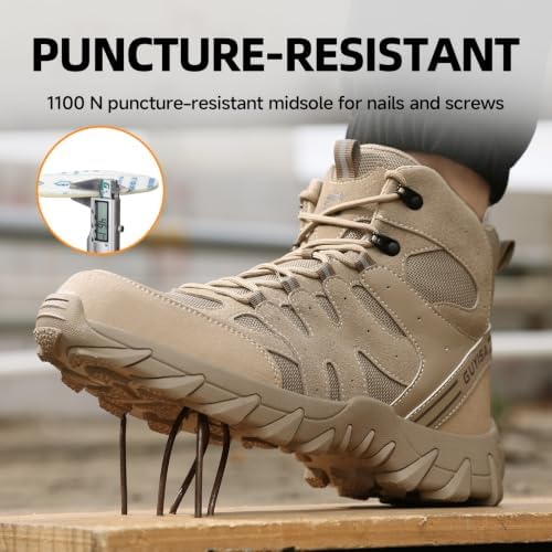 Steel Toe Boots for Men Work Indestructible Safety Boots