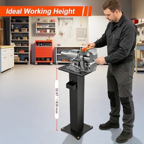 Bench Grinder Stand, Floor Pedestal, 13.77"x9.84" Mounting Plate, 32.67" H