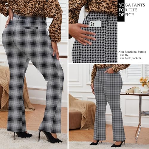 DGD Wrinkle-Free Stretch Dress Pants Plus Size for Women Pull-on Pant Ease into Comfort Office Pant
