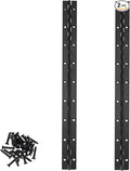 2Pcs 18inch Black Heavy Duty Continuous&Piano Hinges,1.2" Open Width Stainless Steel Piano Hinge with Holes and Screws,Working for Wood Box,Wood Furniture,Piano Cabinets