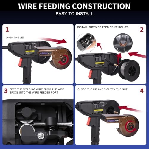 Reboot MIG Welder Spool Gun 10ft LBT150,150Amp MIG Aluminum Welding Torch Works for RBM2500D PRO/RBM2500D MAX (Please verify the model before purchase) Euro Central Connector