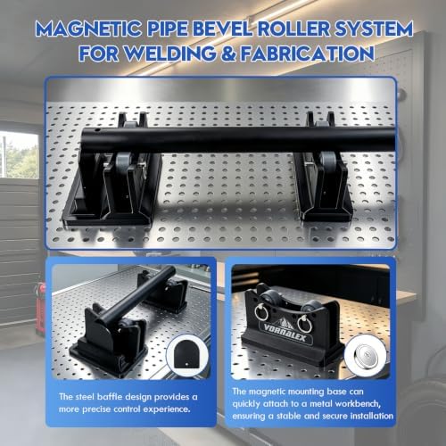 Magnetic Pipe Bevel Roller System for Welding & Fabrication