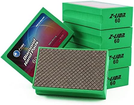 Z-Lion Electroplated Diamond Hand Polishing Pads Foam Back for Granite Marble Stone Glass Ceramic (60#)