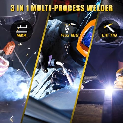 HIZONE 3 in 1 135A MIG Welder,with FLUX MIG/Stick/Lift TIG Multi-Process