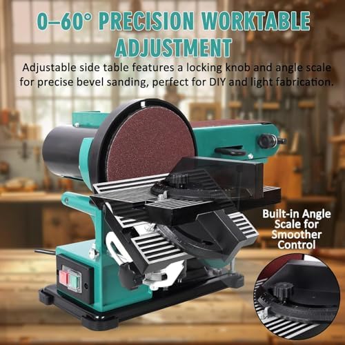 Adjustable Belt Sander, 4 x 36 in. Bench Sander and Polisher Grinder with 6in Belt for Woodworking