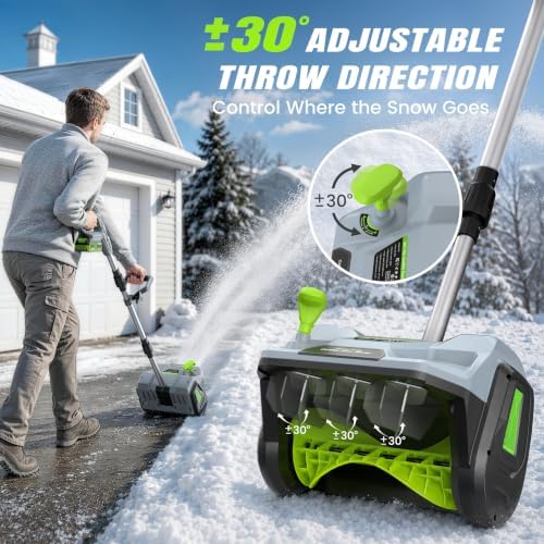 20V Cordless Snow Shovel, 13" Snow Blower for Driveway/Steps/Patio/Sidewalk