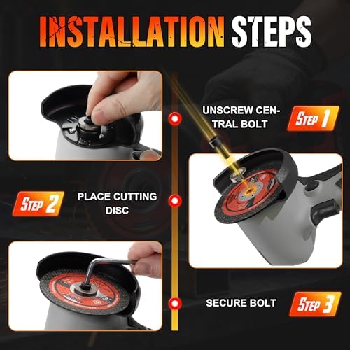 TEENO Cordless Angle Grinder 3", 21V Mini Cut-Off Tool, LCD Display, Gray