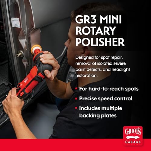 Griot's Garage 10918 GR3 Mini Rotary Polisher, 700 W, 3 in Backing Plates