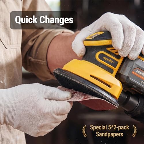 Mellif Detail Sander Combo Kit with 60PCS Sanding Sheets, Compatible with DeWalt 20V MAX Battery (Tool Only), Brushless Mouse Sander 12,000 OPM, Cost-Effective Sanding Value Pack