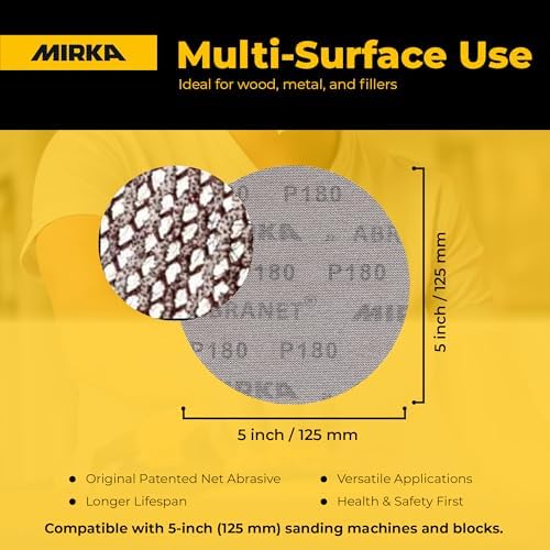 Mirka Abranet Sanding Mesh Discs 5 Inch 100 Grit Hook and Loop
