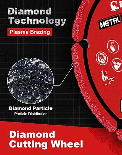 EZARC Diamond Cutting Wheel 3 x 3/8 Inch, 5000+ Cuts on Metal, 2 Pack, Gray, Die Grinder, Diamond Material