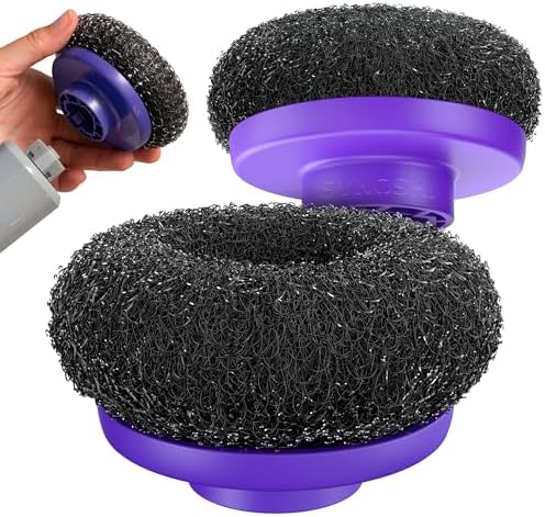 Synoshi PRO Electric Spin Scrubber Steel Brush Set for Cleaning (2 Units)