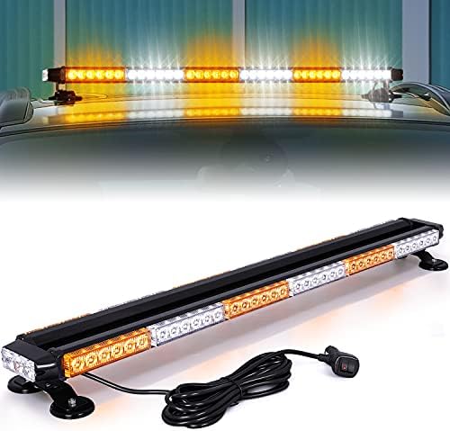 LINKITOM 37.5" 78 LED Strobe Flashing Light Bar Heavy Duty, Amber/White