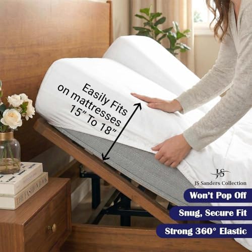 JS Sanders Collection Split Head Sheet Set 4PC Cal. King Size, White