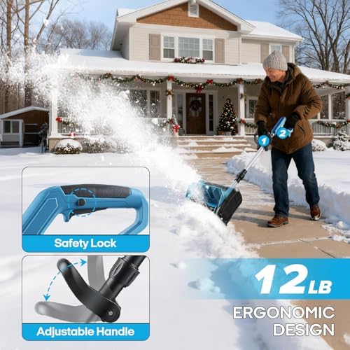 Cordless Snow Shovel for Makita 18V Battery (NOT Included), 12" Width, 8.6" Depth Electric Snow Blower, 23FT Throw Distance Snow Removal Shovel with Directional Plate for Driveway, Patio, Deck