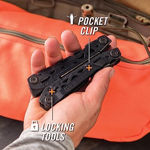 Gerber Gear Suspension-NXT EDC Multitool 15-in-1 Pocket Knife, Needle Nose Pliers and Wire Stripper for Camping and Survival, Black (Pack of 12)