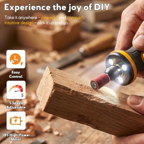 7.2V Mini Cordless Rotary Tool, 59 Attachments for DIY Crafts