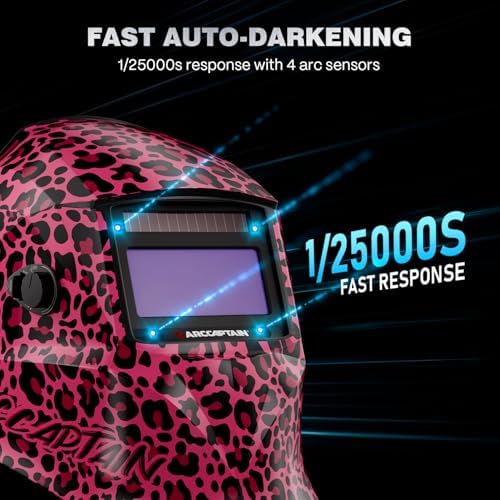 ARCCAPTAIN Welding Helmet Auto Darkening, 1/25000s Response, Shade 4/9-13