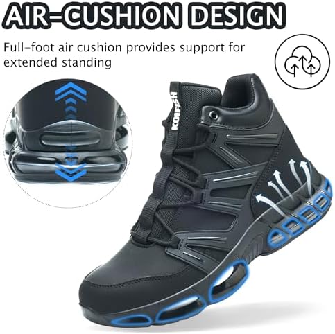 KOIFISH Steel Toe Work Boots for Men Women, Waterproof Steel Toe Boots