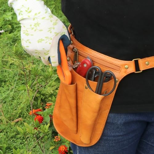 Leather Gardening Tool Belt Florists & Gardeners,4 in 1 Design Utility Bag