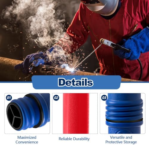 Tandefio 4 Pcs Welding Rod Storage Tube 40 Inch Tig Rod Holder, Red, Blue