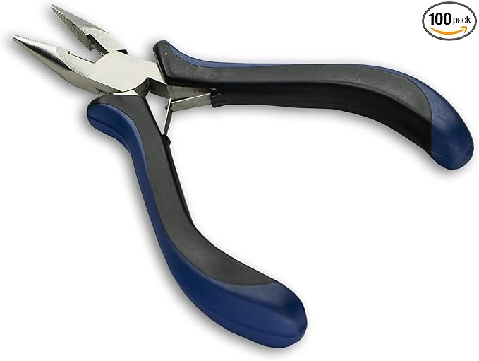 HURON Precision Side Cut Pliers, Springloaded, Needle Nose (1/3/10/25/100 pc) (100pc)