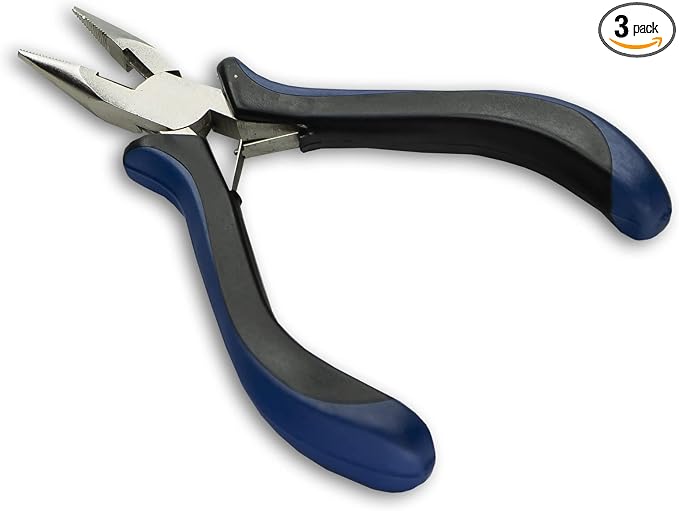HURON Precision Side Cut Pliers, Springloaded, Needle Nose (1/3/10/25/100 pc) (3pc)