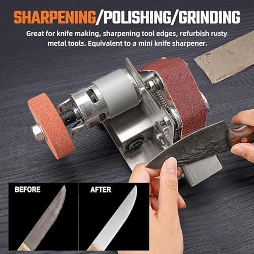 SI FANG Mini Electric Belt Sander Knife-Sharpener Small Bench Grinder