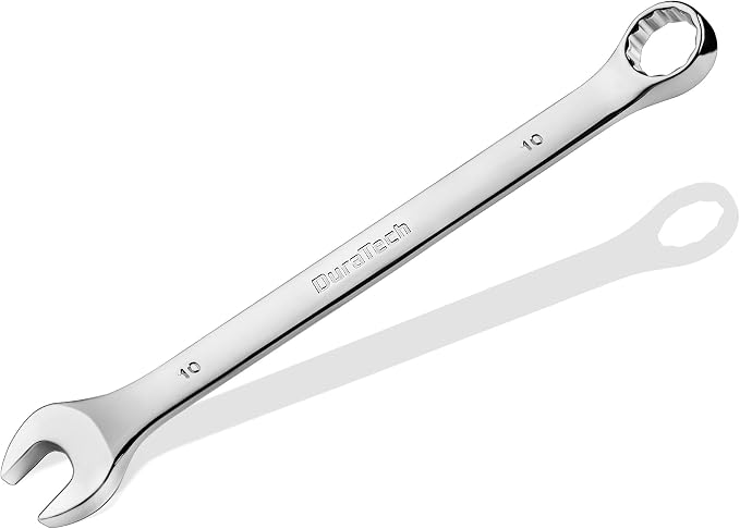 DURATECH 10mm Combination Wrench, Metric | CR-V Constructed, Mirror Polish, 12-Point, 15-Degree Offset