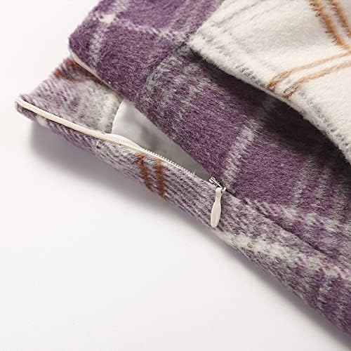 IDEALSANXUN Womens Plaid Wool Skirts Elastic Waist A-Line Pleated Tartan Long Skirts