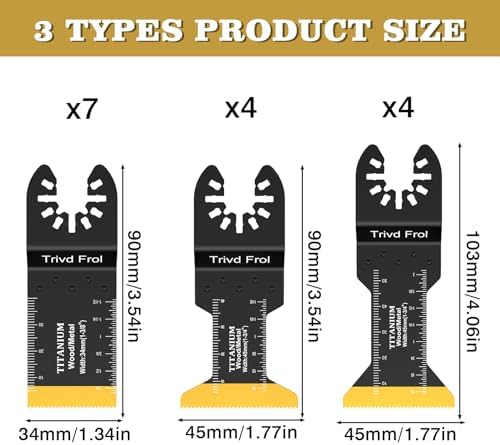 Trivd Frol 15 PCS Titanium Oscillating Saw Blades Metal Cutting