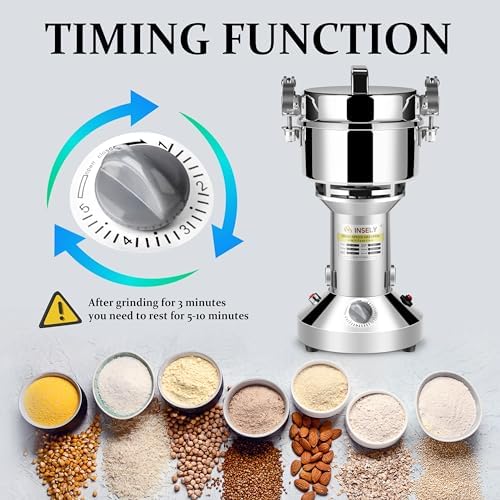 Grain Mill 550g,flour mill,Grain mill grinder Stainless Steel Flour Wheat Seeds Corn Spices Nut & Seasonings Dry Grinder Electric Machine grinder for kitchen