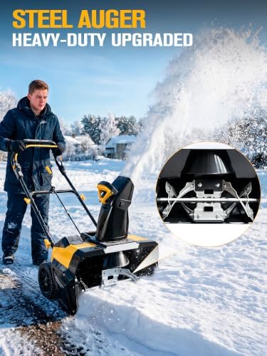 40V Cordless Snow Blower Compatible with DeWalt 20V Max Battery (Bare Tool)