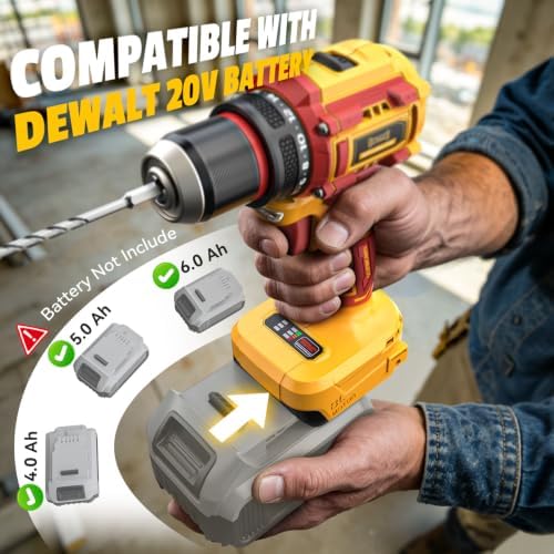 Cordless Drill and Impact Driver Combo Kit Compatible with Dewalt Battery