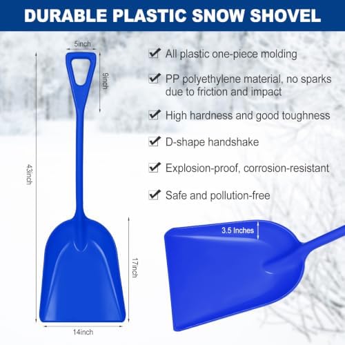 Frienda 6 Pcs Plastic Snow Shovel Large Scoop Shovel, Multicolor