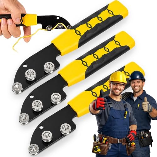 Wire Straightener Tool, Stainless Steel 3-Roller Manual Cable Straightening Tool, Non-slip Handle Cable Untwisting and Bending Device for Electricians, HVAC and Electrical Projects，3pcs