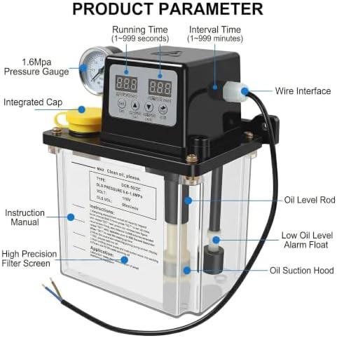 110V 2L Automatic Lubricating Oil Pump CNC Electromagnetic Oiler